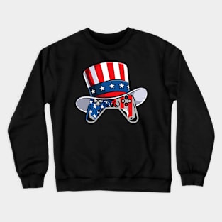 Video Game 4th of July controller American flag Crewneck Sweatshirt